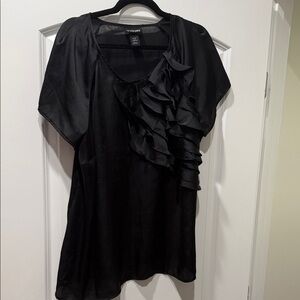 Lane Bryant Black Ruffled Top